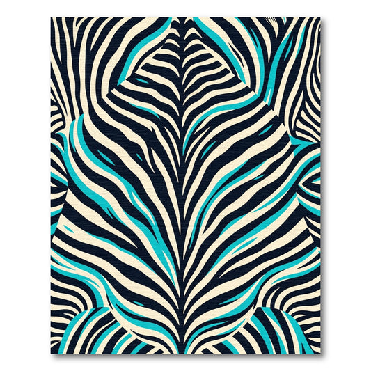 Bold Black Cyan Zebra Stripes Rug