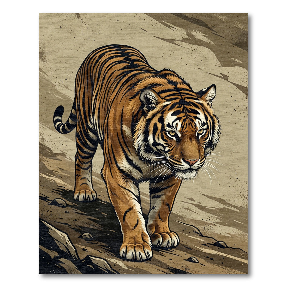 Majestic Orange Tiger Bold Stripes Rug