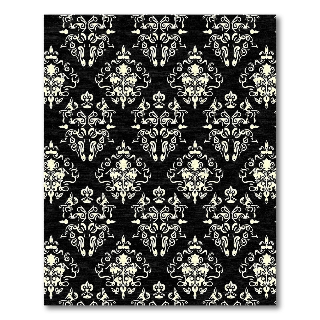 Classic Ivory Damask Scroll Rug