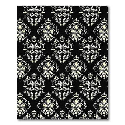 Classic Ivory Damask Scroll Rug