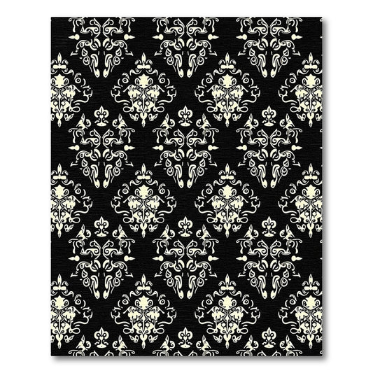 Classic Ivory Damask Scroll Rug