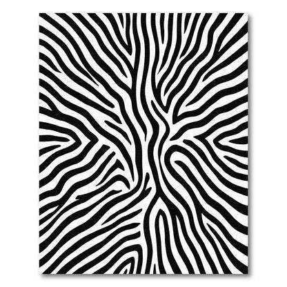 Black White Zebra Stripe Abstract Rug