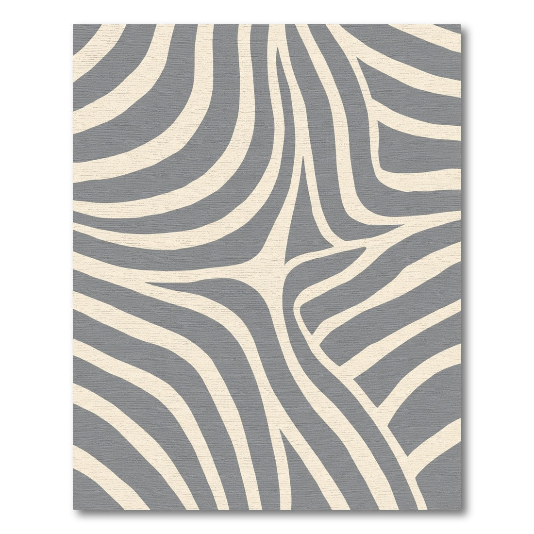 Gray And Cream Abstract Wave Rug