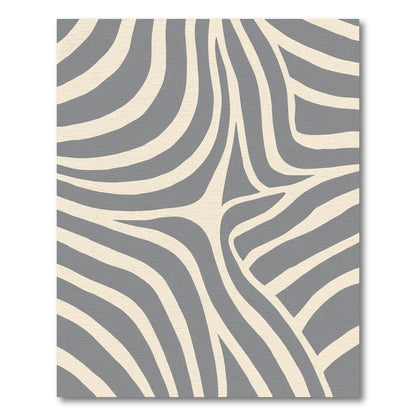 Gray And Cream Abstract Wave Rug