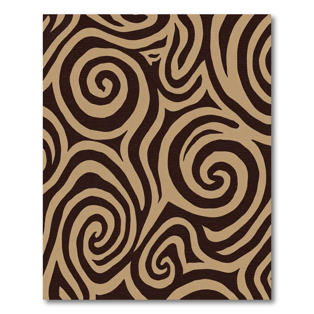 Earthy Brown Swirl Abstract Rug