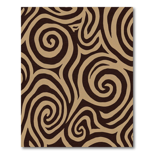 Earthy Brown Swirl Abstract Rug