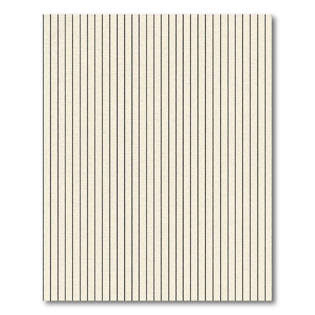 Cream Black Vertical Pin Stripe Rug