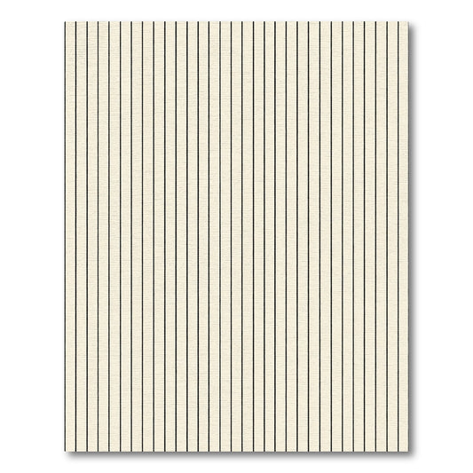 Cream Black Vertical Pin Stripe Rug