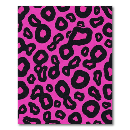 Pink Black Animal Print Spot Rug