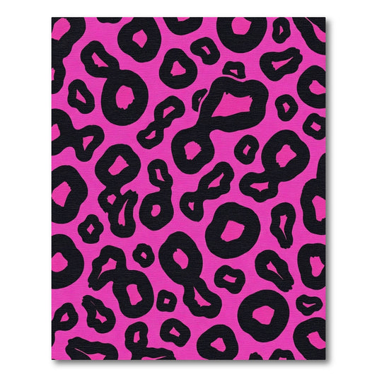 Pink Black Animal Print Spot Rug