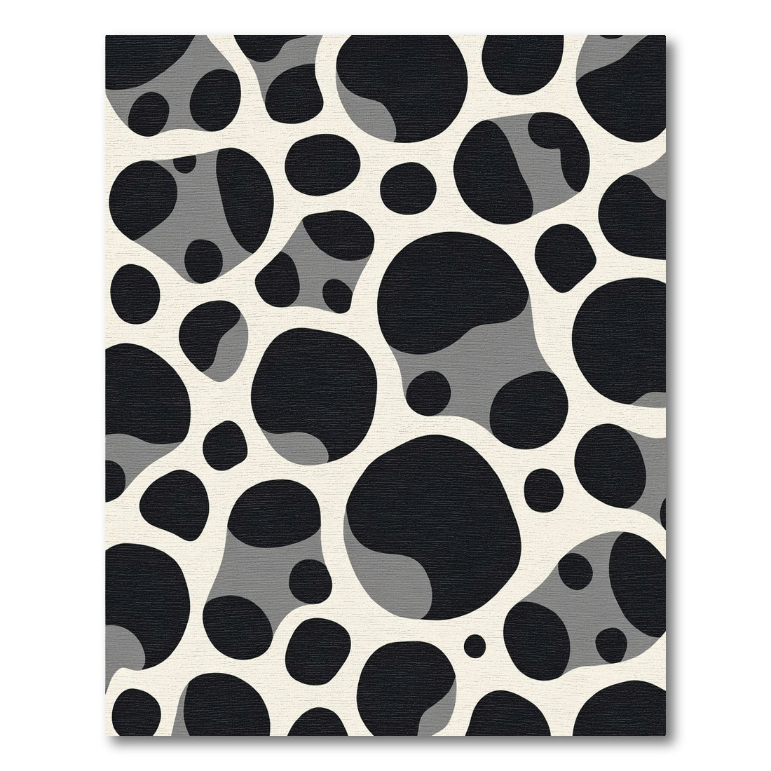 Black White Gray Abstract Spots Rug