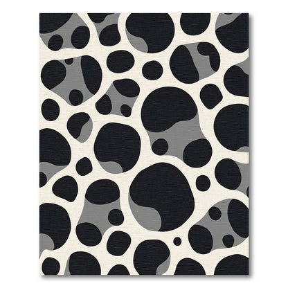 Black White Gray Abstract Spots Rug