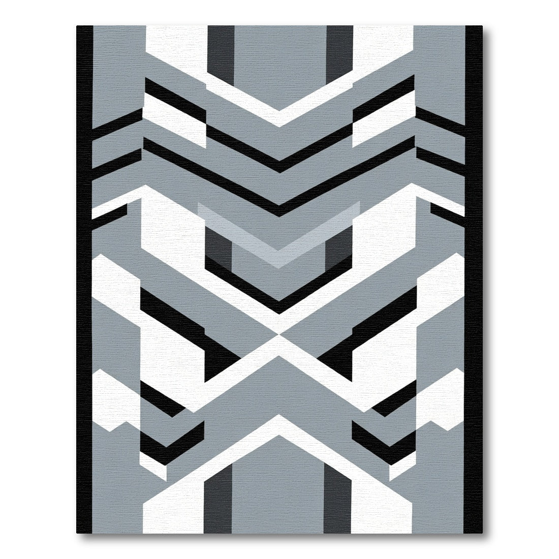 Monochromatic Geometric Chevron Arrangement Rug