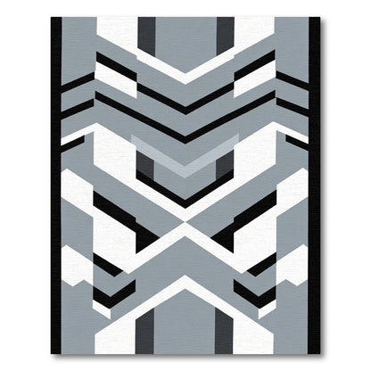 Monochromatic Geometric Chevron Arrangement Rug