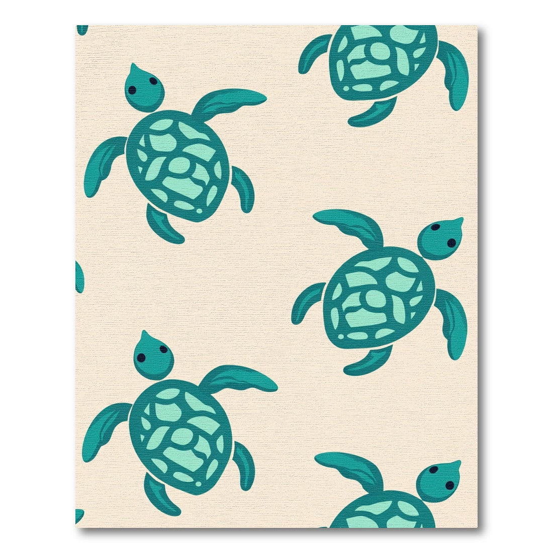 Teal Turtle Repeating Scenic Rug