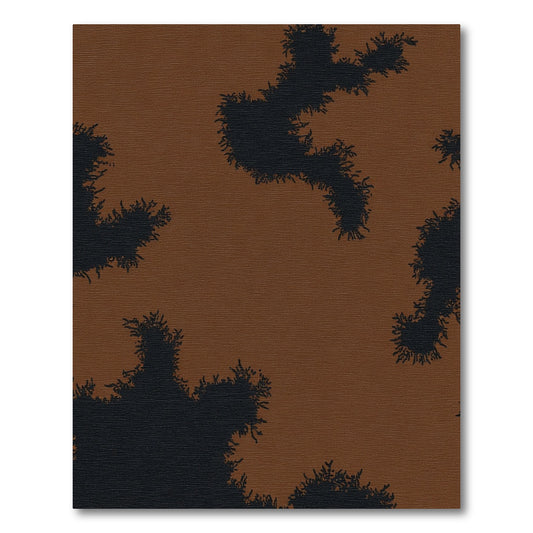 Earthy Brown Black Abstract Organic Shape Rug