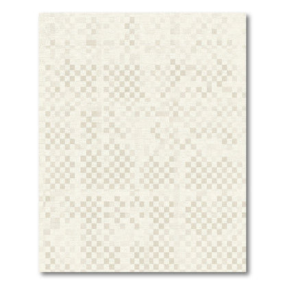 Cream Pixel Grid Weave Rug