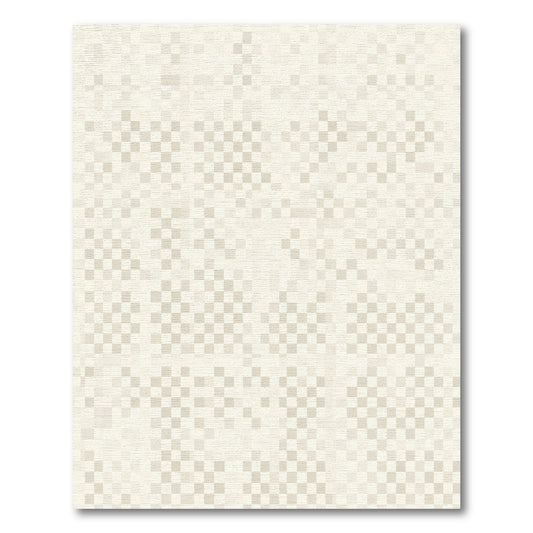 Cream Pixel Grid Weave Rug