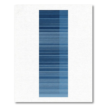 Deep Blue Striped Gradient Rug
