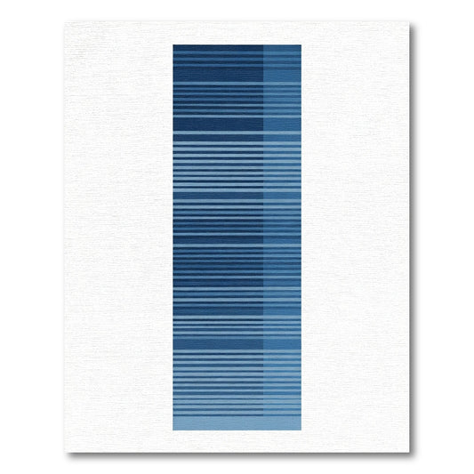 Deep Blue Striped Gradient Rug