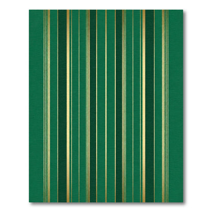 Emerald Green Gold Stripe Elegance Rug