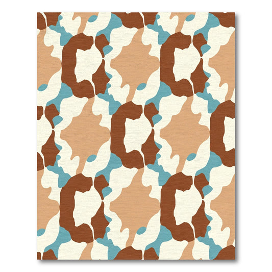 Camouflage Earth Tones Organic Shapes Rug