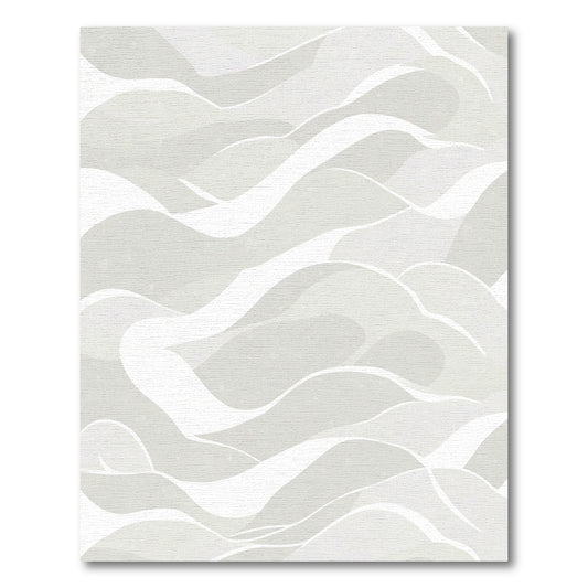 Cream Rippling Abstract Wave Rug