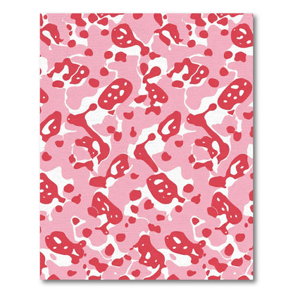 Pink Red Abstract Blob Flow Rug