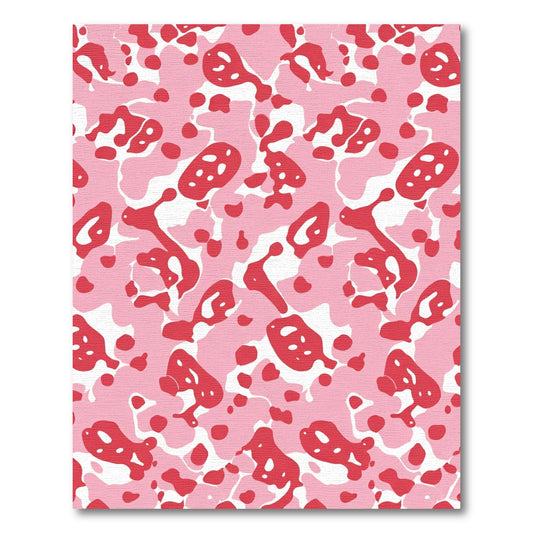 Pink Red Abstract Blob Flow Rug