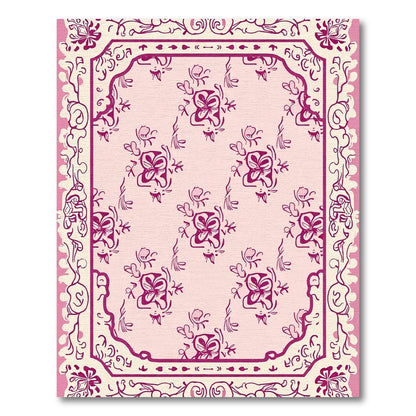 Pink Floral Medallion Charm Rug