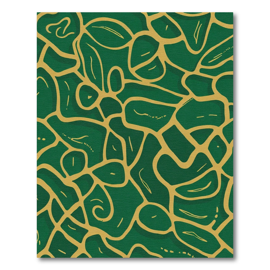 Emerald Gold Abstract Organic Flow Rug