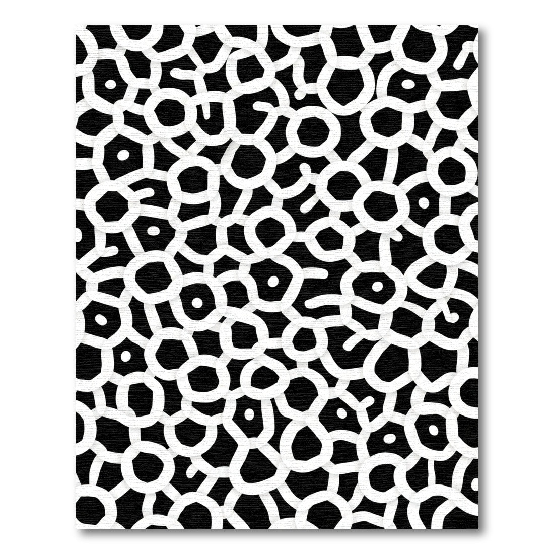 Organic White Cell Arrangement Rug