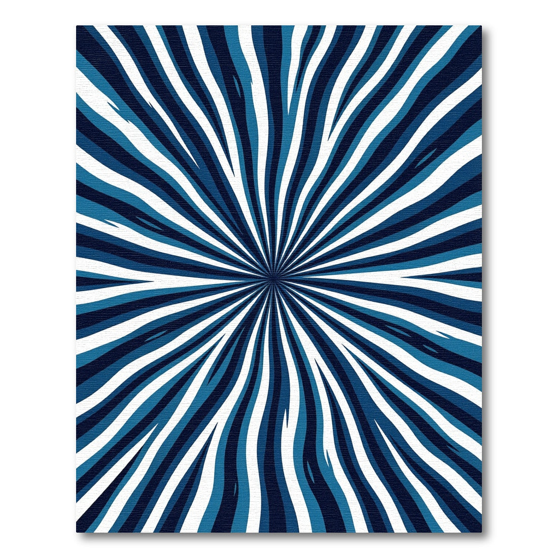 Vibrant Blue White Radial Stripes Rug