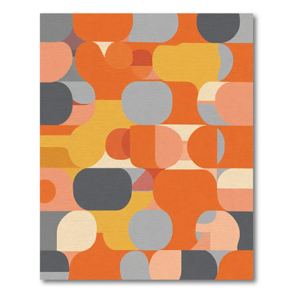 Mid Century Modern Geometric Arrangement Rug