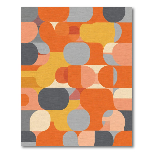 Mid Century Modern Geometric Arrangement Rug