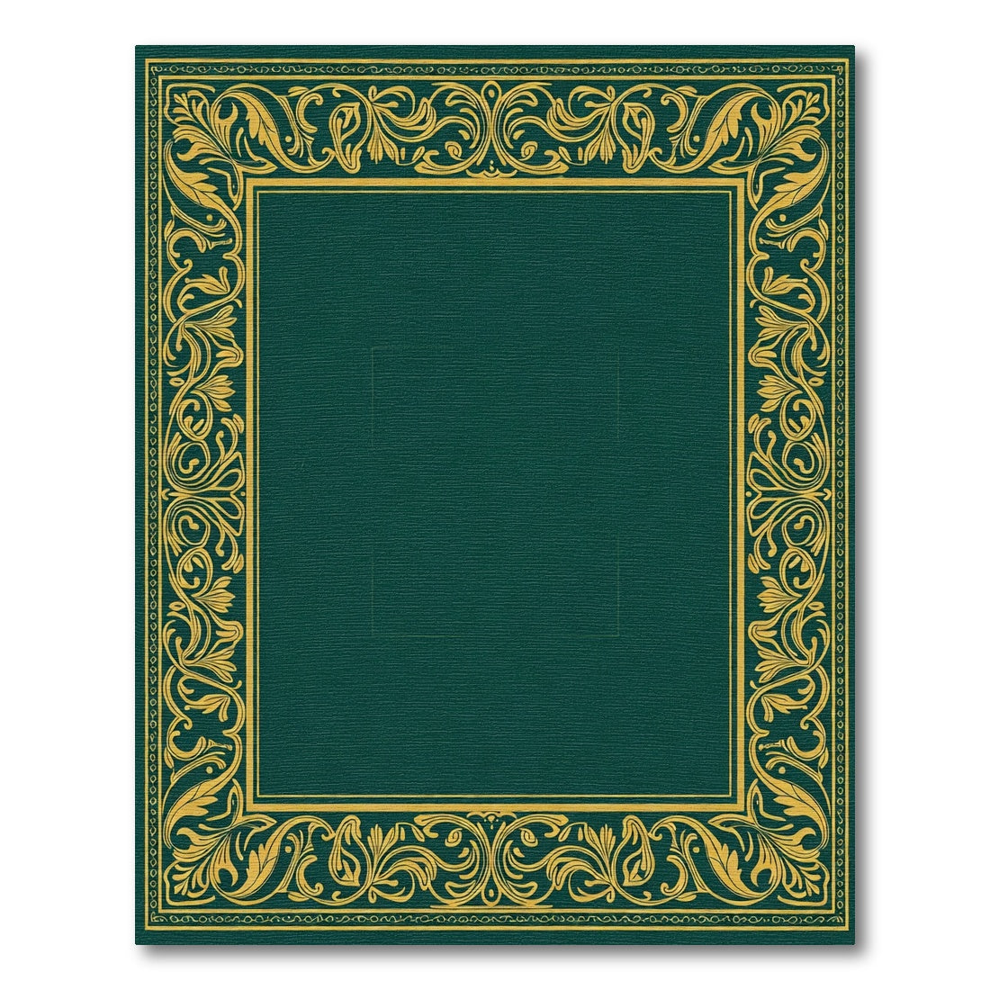 Emerald Gold Ornate Floral Border Rug