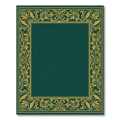 Emerald Gold Ornate Floral Border Rug