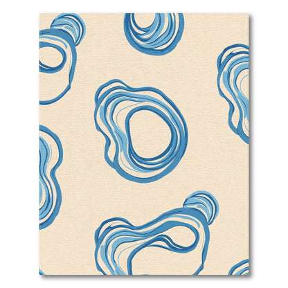 Abstract Blue Swirl Organic Loops Rug
