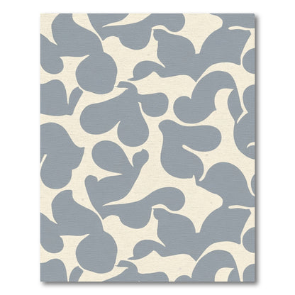 Muted Blue Abstract Organic Shapes Rug