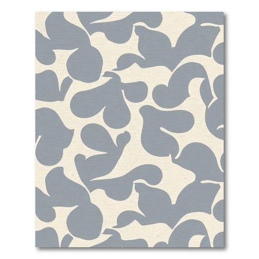 Muted Blue Abstract Organic Shapes Rug