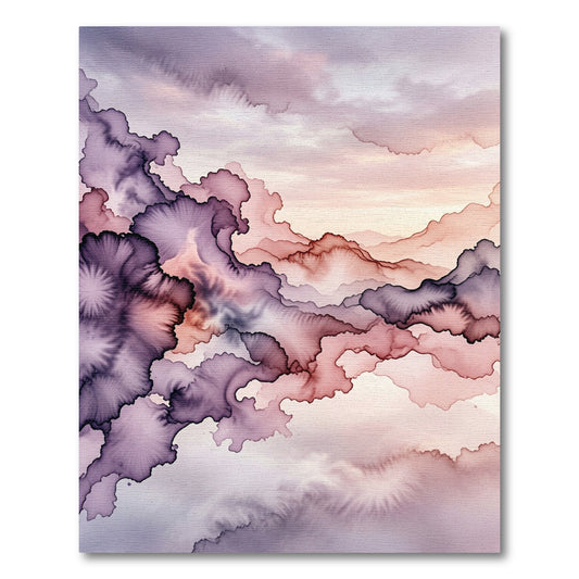 Amethyst Watercolor Swirl Cloudscape Rug