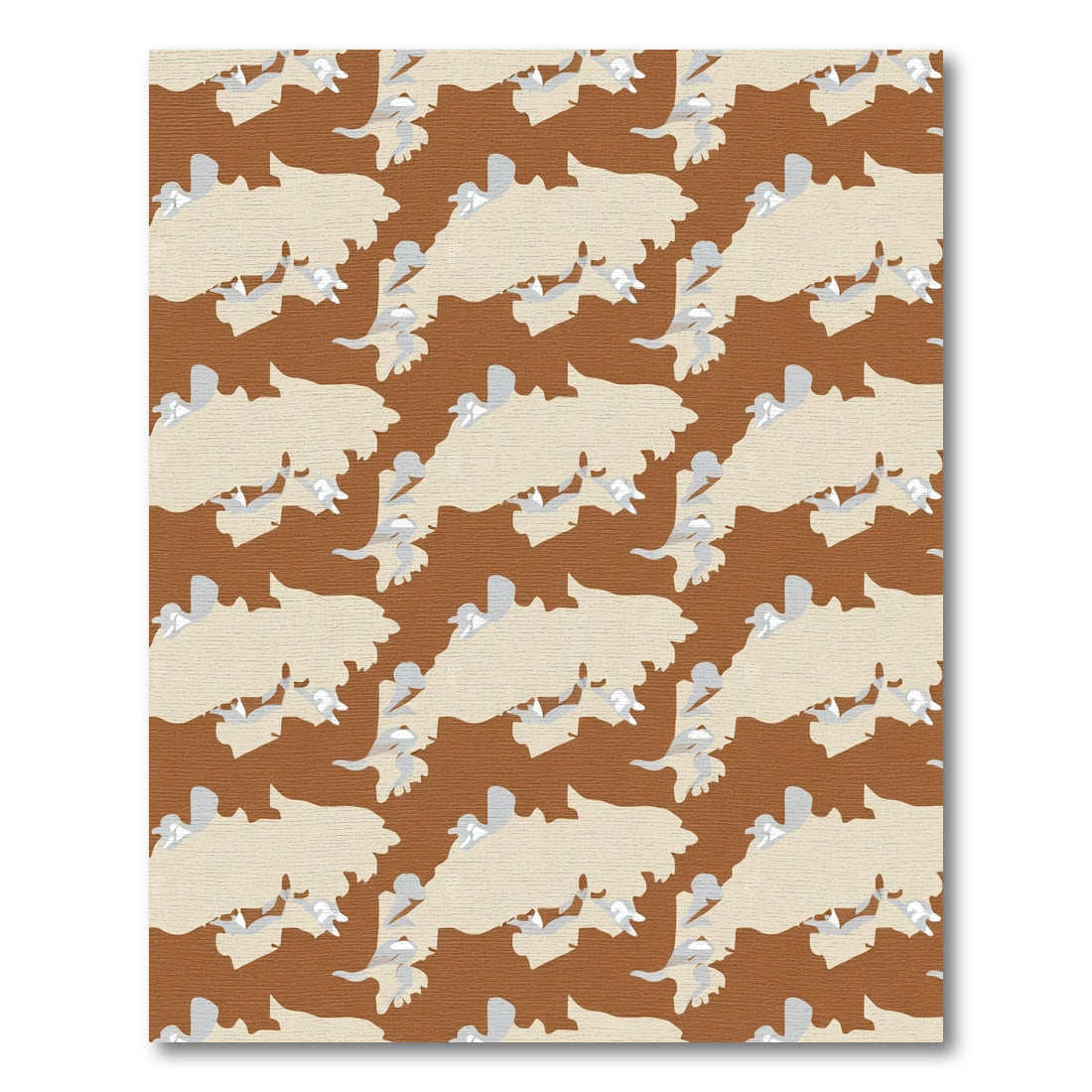 Earthy Camouflage Organic Forms Rug
