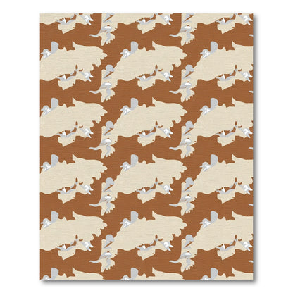 Earthy Camouflage Organic Forms Rug
