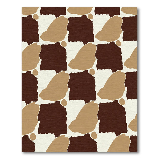 Terracotta Earthy Brown Abstract Blocks Rug