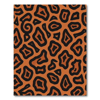 Bold Orange Black Animal Spots Rug