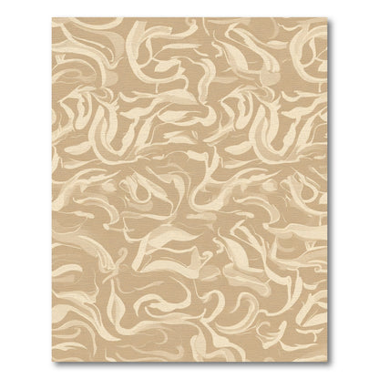 Beige Swirl Abstract Flow Rug