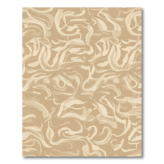 Beige Swirl Abstract Flow Rug