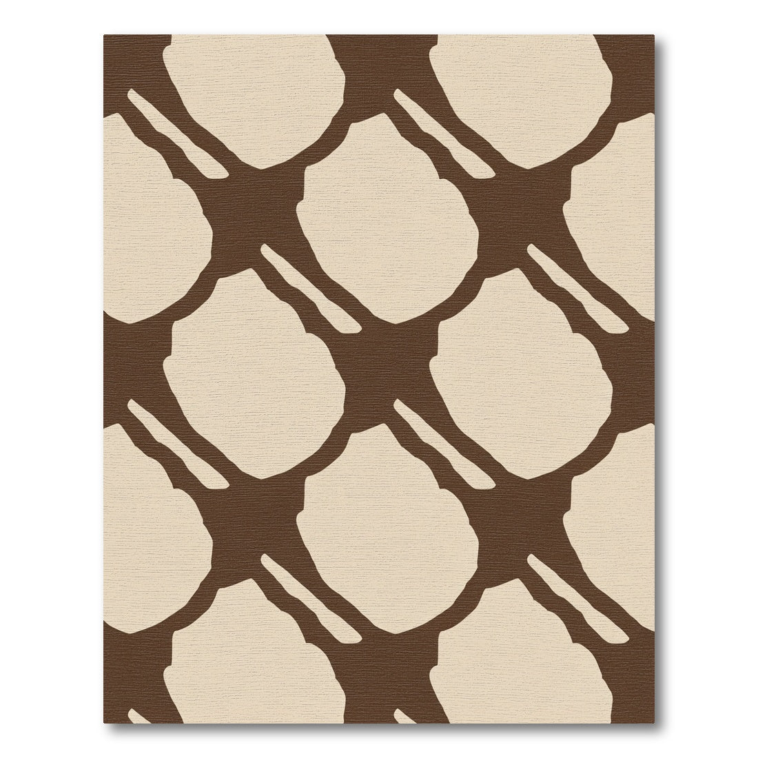 Organic Cream Brown Abstract Diagonal Rug