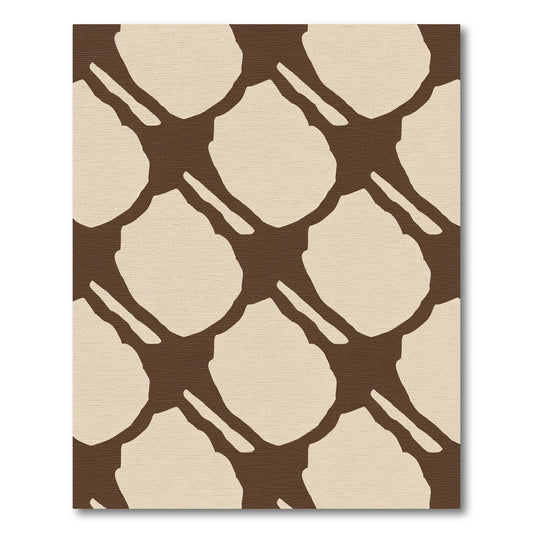 Organic Cream Brown Abstract Diagonal Rug