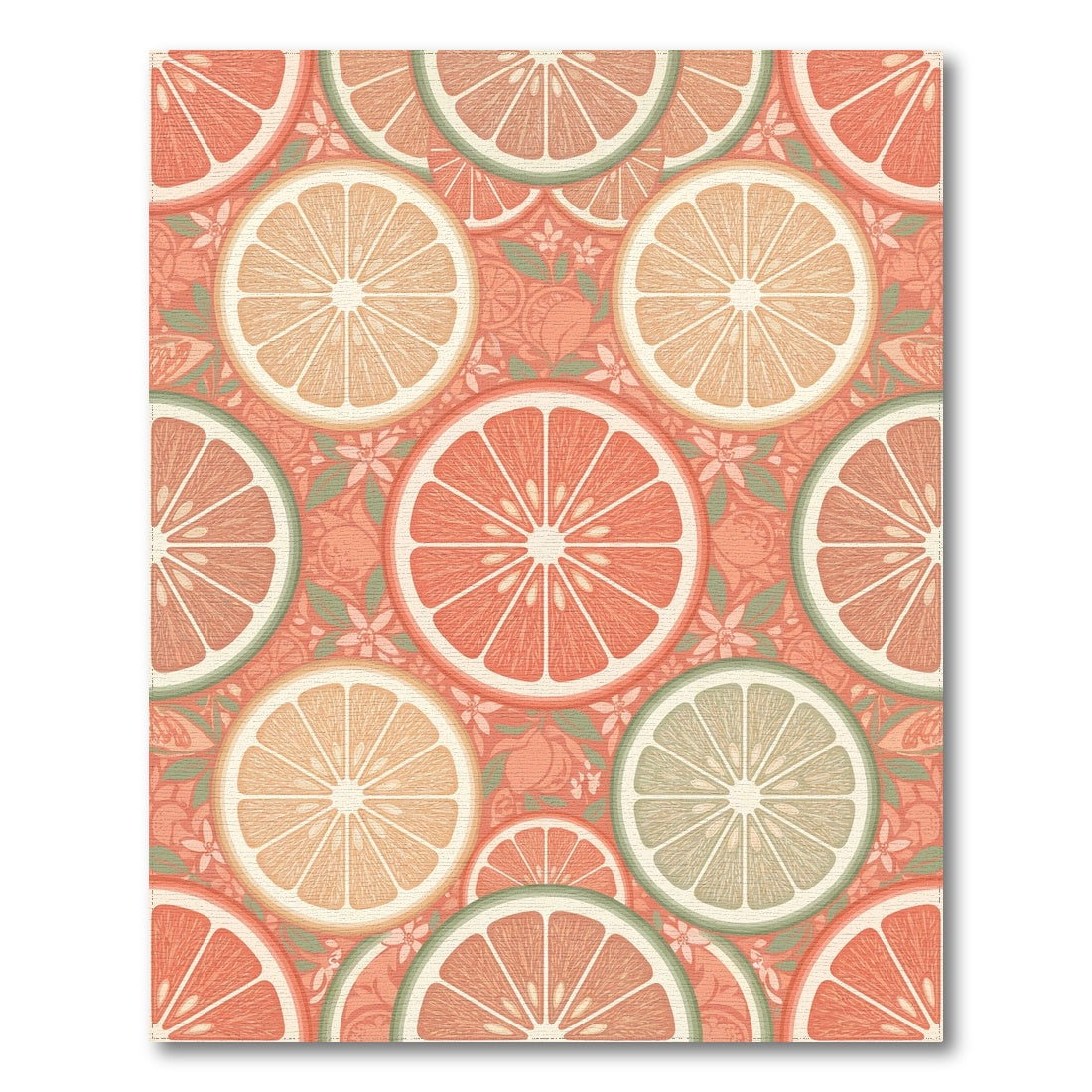 Warm Peach Orange Slices Pattern Rug